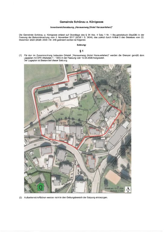 Innenbereichssatzung Hanauerlehen